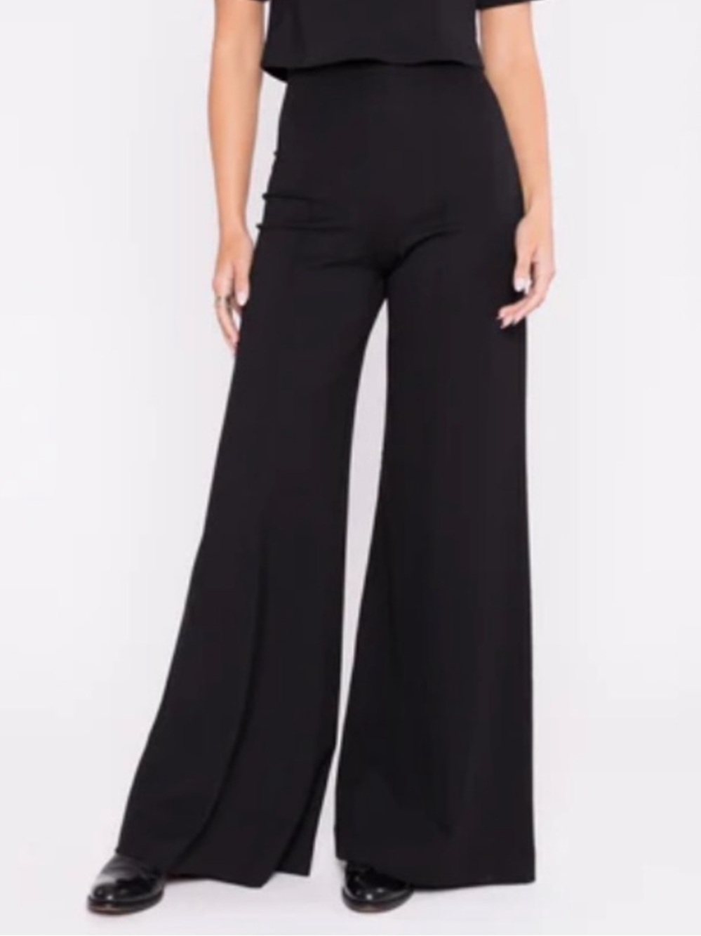 Ripley Rader Ponte Knit Pant Standard Wide Leg Black Size XL